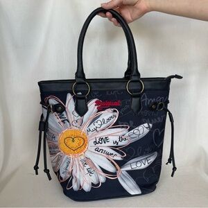 DESIGUAL shoulders handbag fabric and synthetic leather. Tote Bohemian style